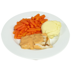 Koolvisfilet gepocheerd Veron vissaus Wortelen Aardappelpuree